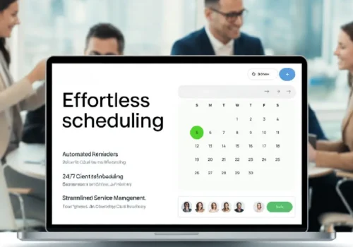 Client using online appointment booking interface